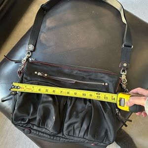 MZ WALLACE Paige Nylon Shoulder & Crossbody w Italian Leather adjustable straps.